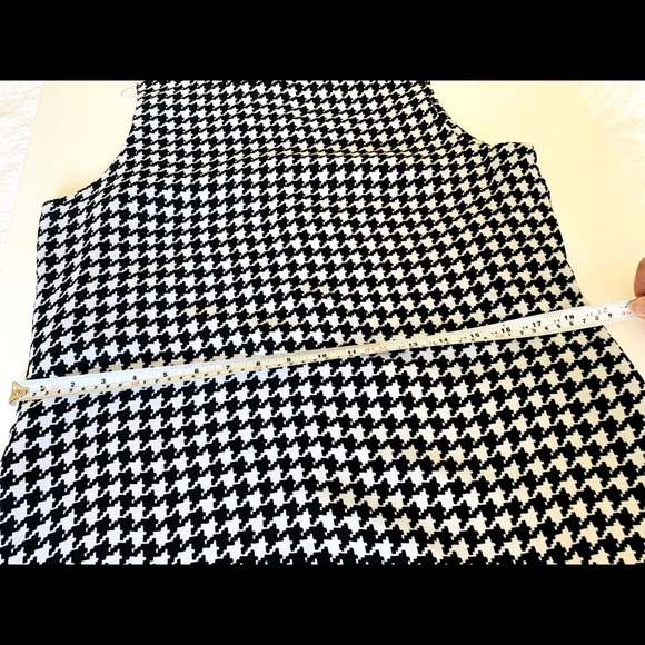 Beymen black & White houndstooth pattern sheer viscone dress at knee US 12 - Picture 14 of 16